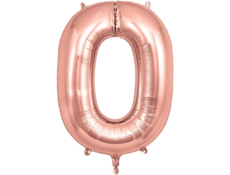Balão Número 0 de 86cm Rosegold