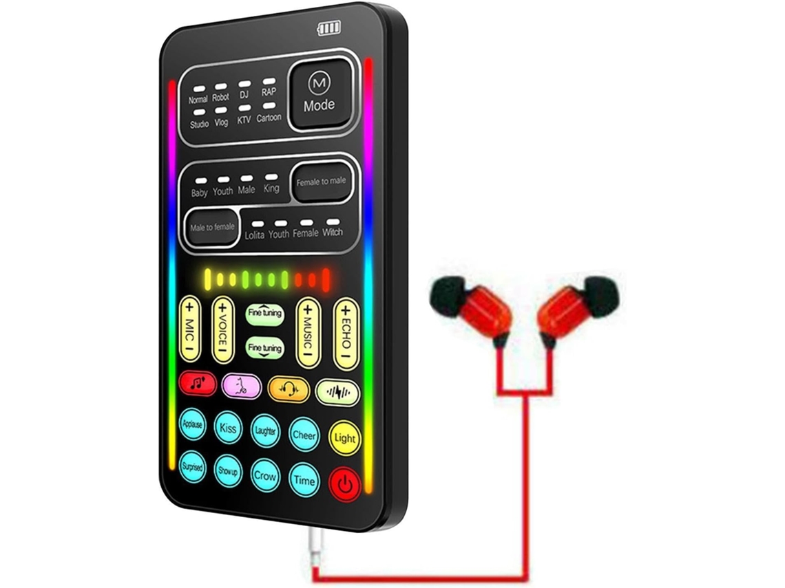 Modificador De Voix, Disfarce Vocal Portable, Luzes Froides