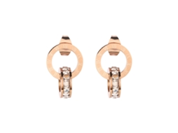 Brinco Stud Strass Nó Duplo Números Romanos