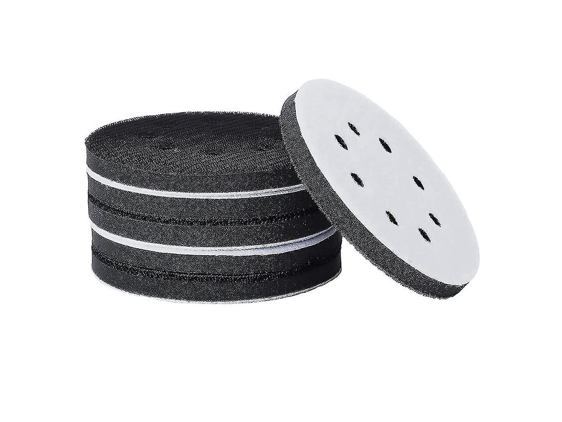 6 Unidades De Disco De Espuma Macia De 5 Polegadas (125mm) Com 8 Furos, Para Discos De Lixamento E Discos De Lixa Com Velcro
