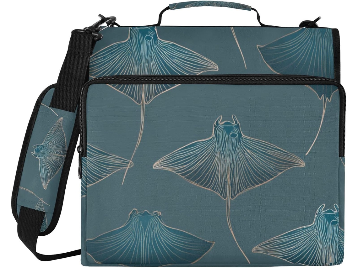 Mantas resistentes ao mar com zíper e 3 anéis, Alça Ombro e Mão, Organizador de documentos com várias bolsas