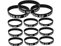 Pulseira Formatura 2025, 25 unidades, silicone decorativo para festas e eventos escolares.