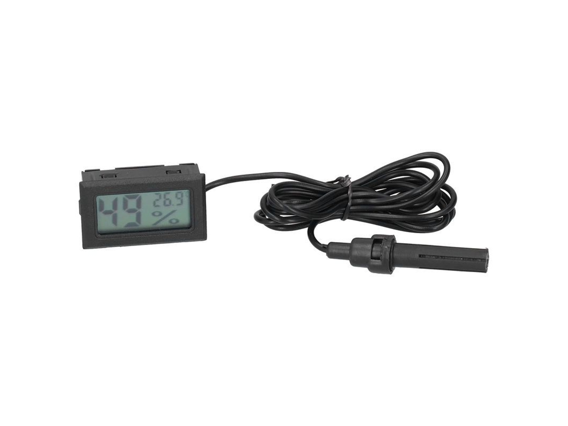 Termômetro Higrômetro Lcd Interior Linjou, Medidor De Temperatura E Umidade Preto