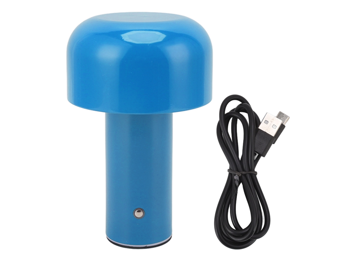 Lâmpada de Mesa Cogumelo Led com Carregamento Usb Touch 3 Temperaturas de Luz Azul