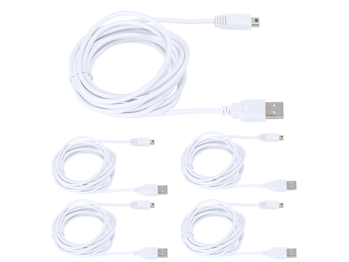 5pcs Cabo Usb De Dados Para Carregamento Do Console Wiiu Acessórios De Jogo