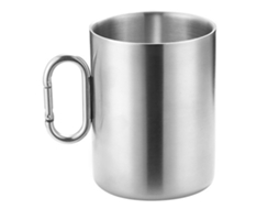 Copo de Camping Inox 200/300/400ml com Alça Carabiner