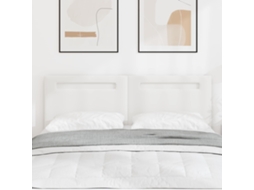 Vidaxl Cabeceira Led Branco 144 Cm Couro Sintético