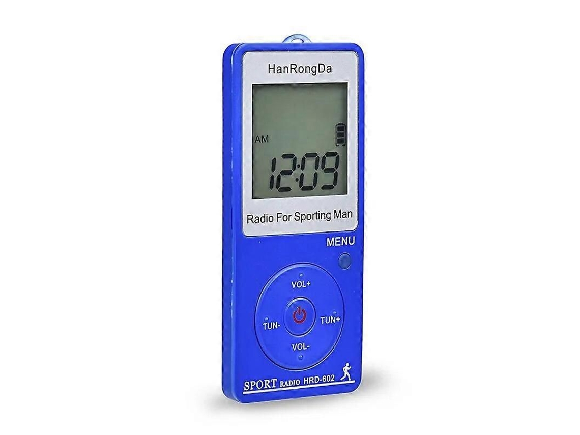 Hrd 602 Rádio Fm Am Receptor de Portátil Esportivo com Fone Ouvido Pedômetro Display L Cd Botão Bloqueio Bolso GOKOCO