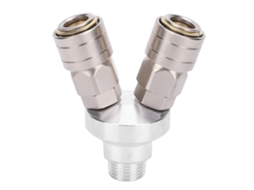Conector De Manguera De Aire 2 Vías Auto-bloqueante Rápido Neumático Macho G1/2in Smv