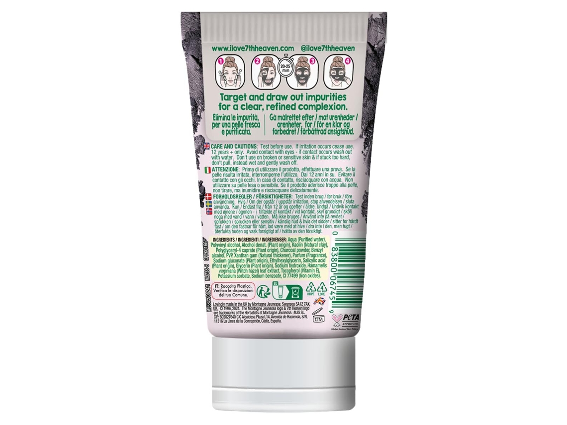 Creme Facial 7TH HEAVEN Charcoal (50 Ml Todo o Tipo de Pele)