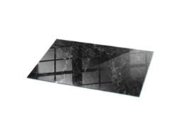 Vidro Para Mesa Retangular Espelharte (100x50 Cm - Padrão De Mármore Com Veios - Preto)