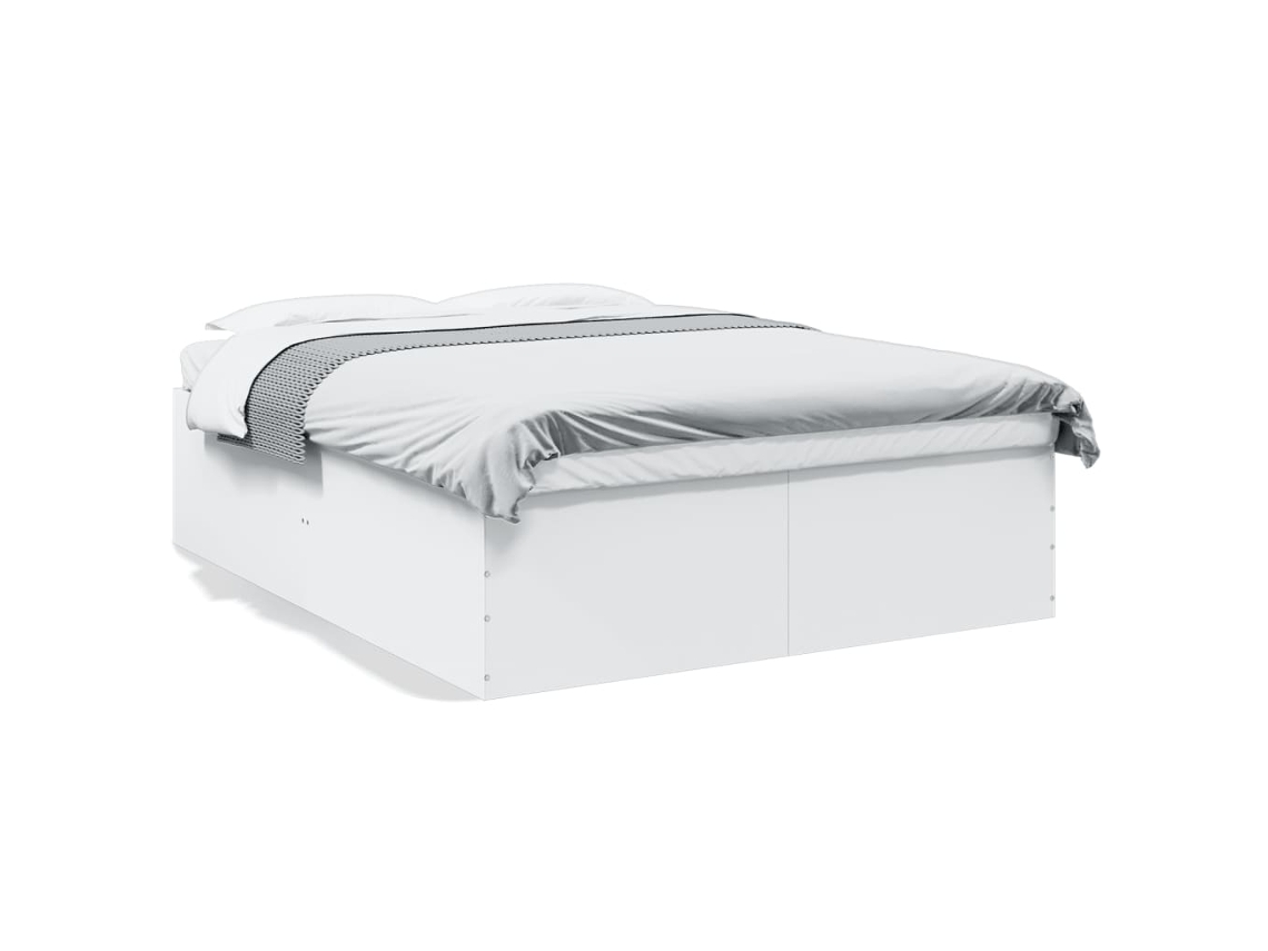 Bed Frame, Bed Frames Vidaxl Branco Madeira Processada (150 X 200 Cm)