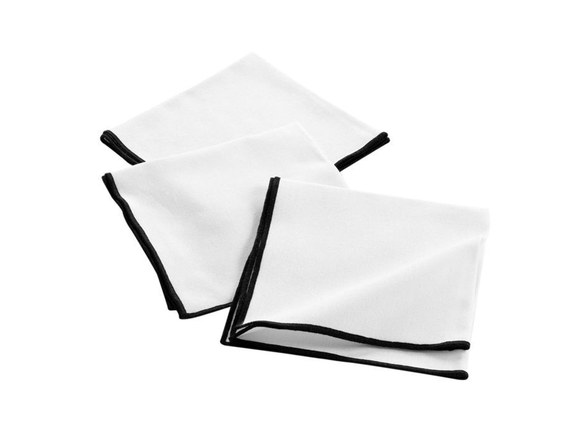 Suavidade Interior - Conjunto De 3 Guardanapos De Algodão Reciclado Anaïs - Branco