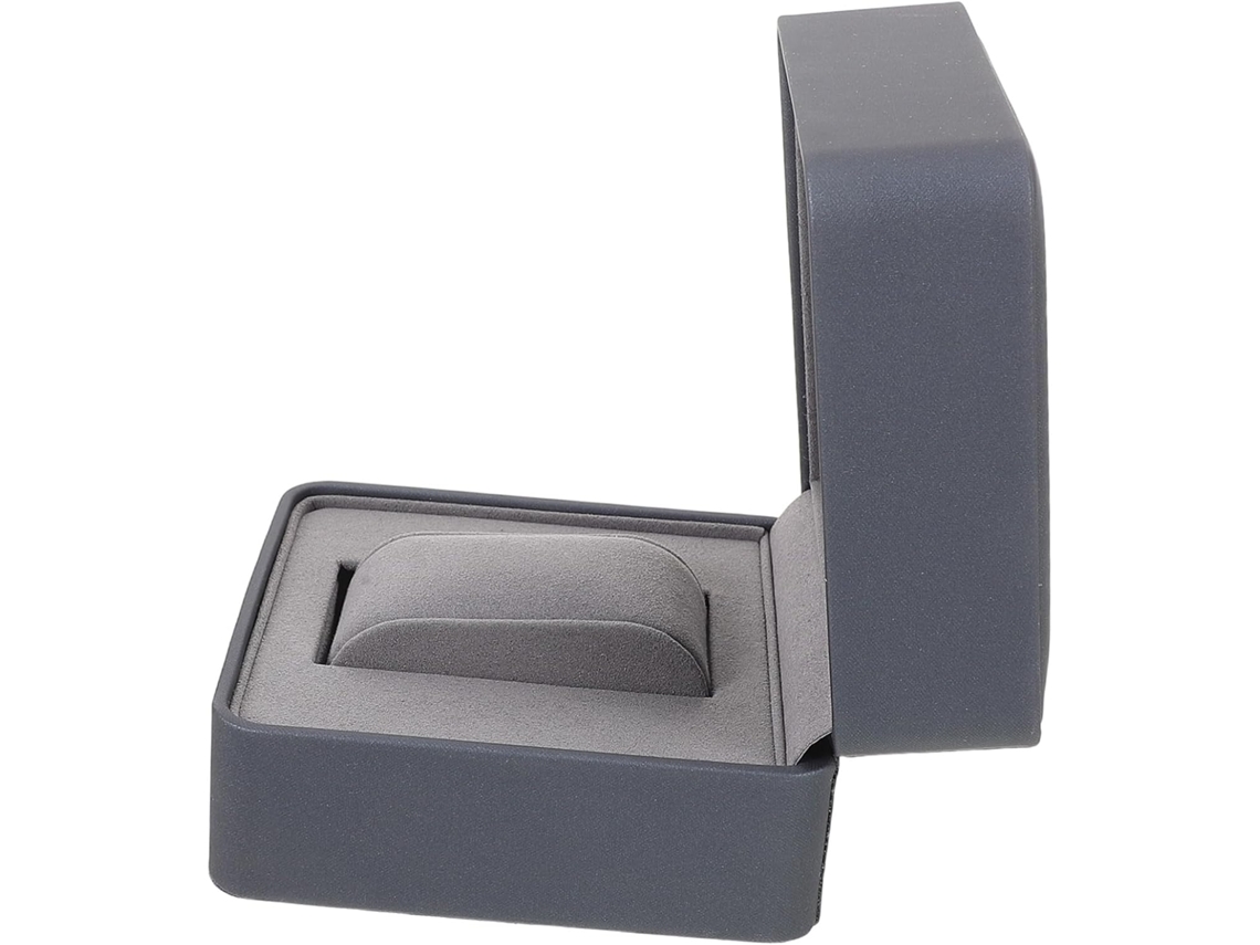 Caixa Para Relógios Em Couro Pu Cinza Com Almofada Removível, Ideal Para Guardar Relógios Masculinos E Femininos.