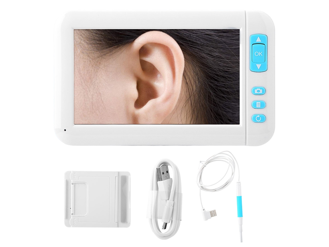 Endoscópio De Colher Auricular (alta Definição 1080p, Tela Lcd Tft De 4,3 Polegadas)