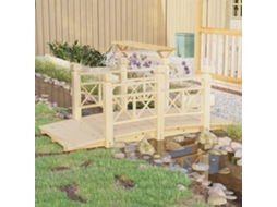 Vidaxl Ponte De Jardim Com Corrimões 150x67x56 Cm Abeto Maciço