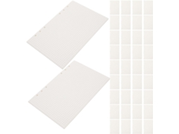 Refis Para Cadernos Quadriculados A5, 6 Blocos Com 45 Folhas Brancas Perfuradas, Papel Reforçado Para Casa, Escritório Gokoco
