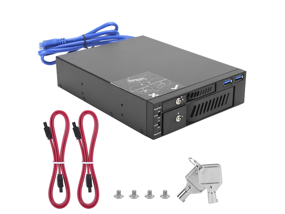 Rack Móvel De Disco Rígido Case Dualdisk 2.5/3.5 Suporte Caixa De Extração De Unidade Óptica Usb Mr6203