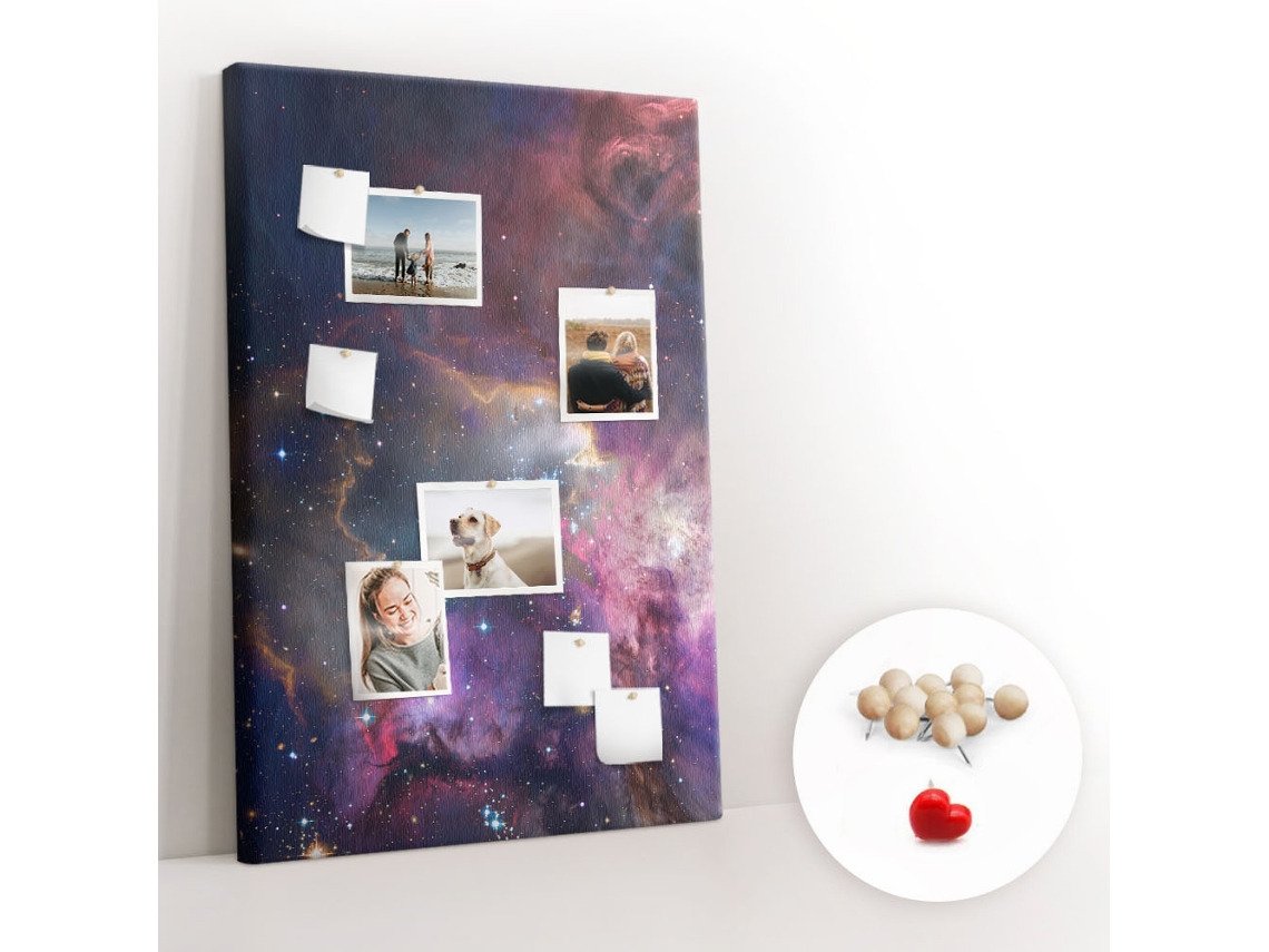 Quadro De Cortiça Com Impressão Galáxia E Cosmos Para O Corredor Espelharte (80x120 Cm)