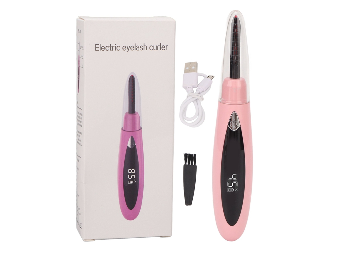 Crispador De Cílios Elétrico Aquecido Recarregável Usb 3 Níveis Portátil Rosa
