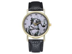 Reloj De Cuero Antiguo Moderno Pareja Unisex Quartz Pulsera Negro