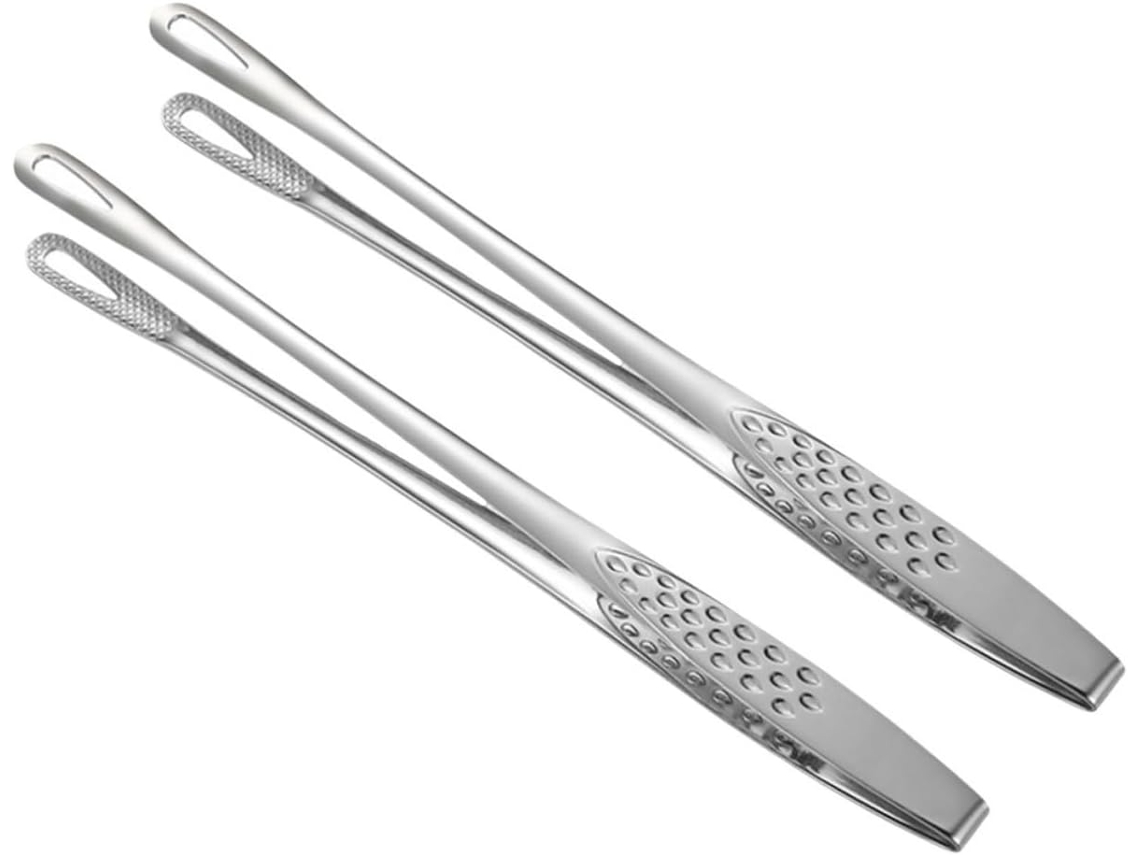 Conjunto De Pinças Para Churrasco Popetpop Em Aço Inoxidável, Com Cabo Antiderrapante