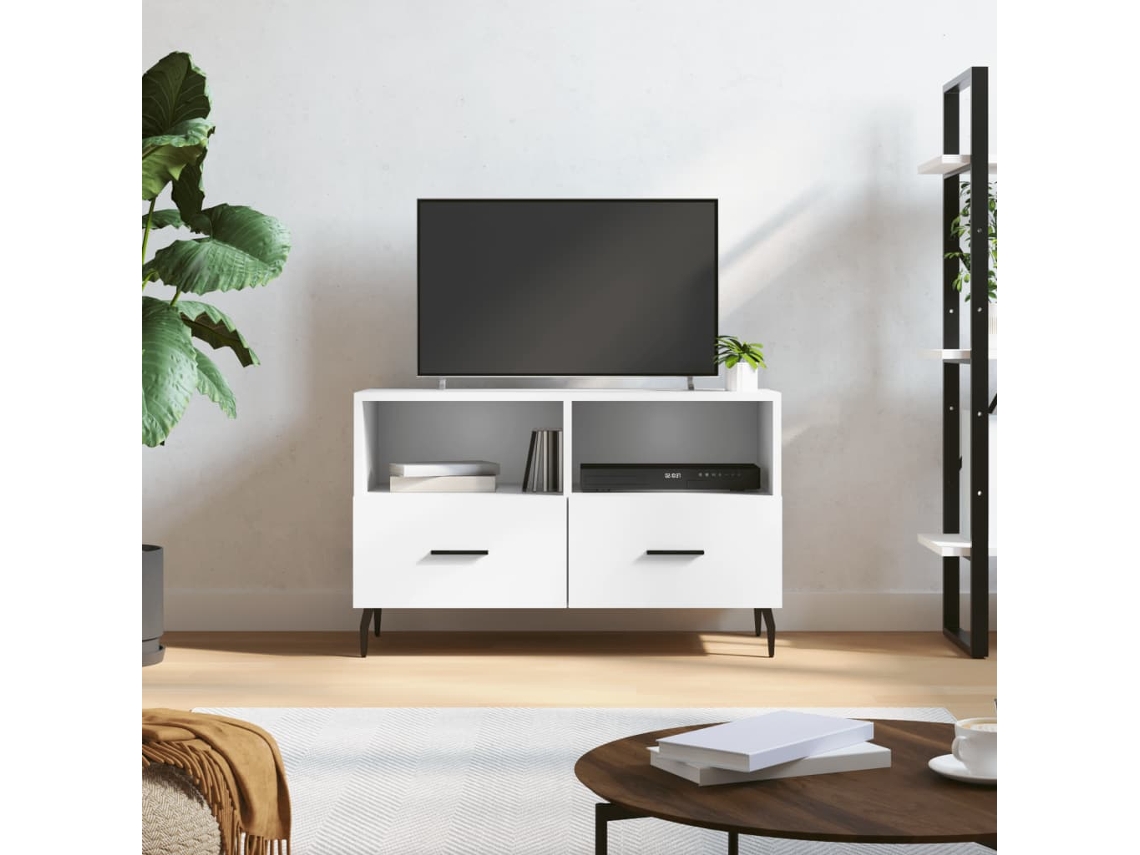 Vidaxl Móvel P/ Tv 80x36x50 Cm Madeira Processada Branco