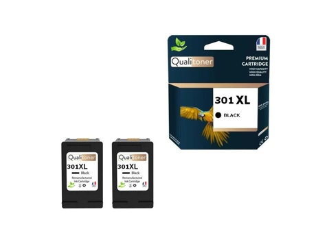 301xl Fabricado Na França, 2 Cartuchos De Tinta Recondicionados Para Hp 301 Xl Preto Ch563ee/ch561ee Compatível Com Envy 4500 4507 5530,des Qualitoner