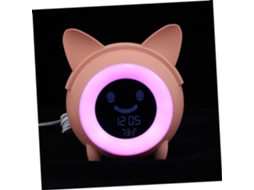 Despertador Eletrônico Amosfun Com Luz Para Meninos E Meninas, Luz Noturna De Plástico Rosa, Design Moderno E Tamanho