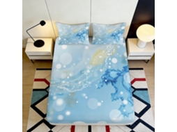 Conjunto de Cama com Estampa 3d Bolhas em a Microfibra Fronha 200x25cm