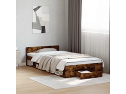 Vidaxl Estrutura De Cama Com Armazenamento Carvalho Fumado 80 X 200 Cm