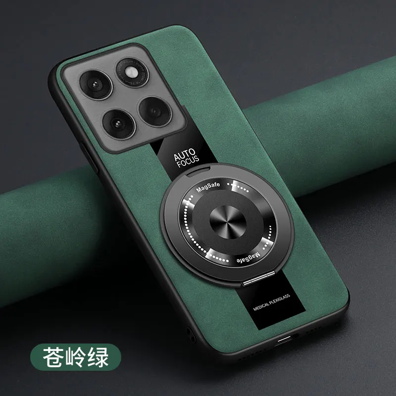 Capa De Celular Retrô Em Couro De Cordeiro Pu Com Suporte Magnético E Anel Para Motorola (verde, Compatível Com Motorola Edge 50 Ultra).