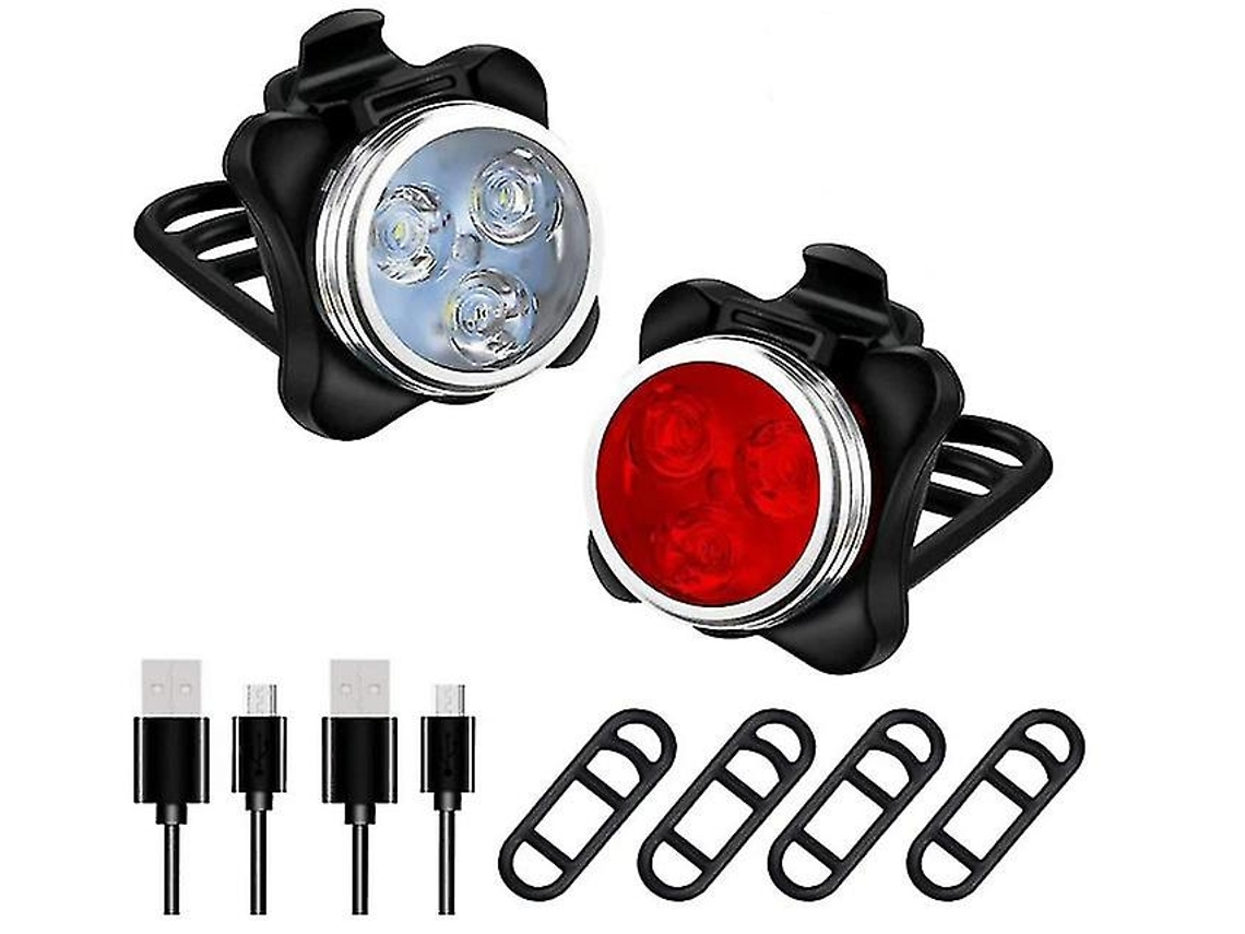Conjunto Luz Bicicleta 4modos Ipx8 Mtb Preto