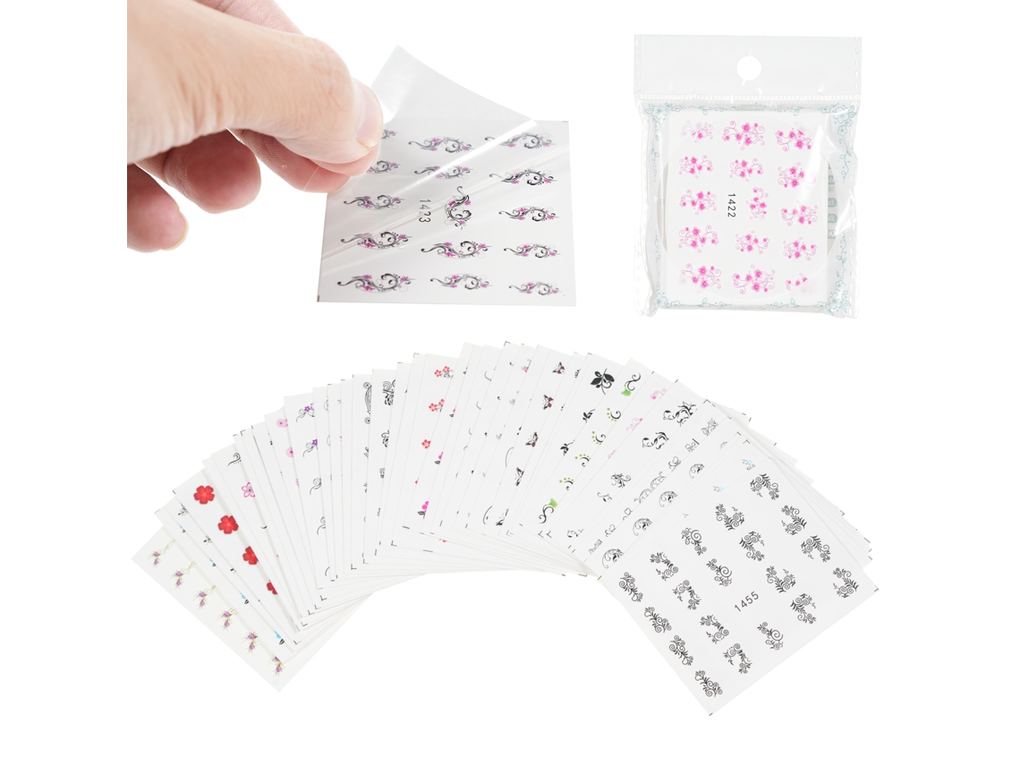 Rebe - 40 Adesivos Autoadesivos para Unhas, Impermeáveis, Estênceis Artísticos, Decoração DIY para Salão de Beleza e Casa