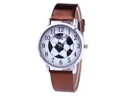 Relógio de Pulso Feminino de Quartzo com Pulseira de Couro Pu Estilo Simples Café