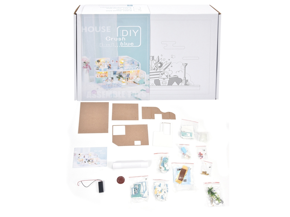 Kit De Casa De Boneca Diy Kit De Construção De Casa Miniatura Presente De Aniversário