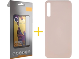 Kit Capa e Película Samsung Galaxy A50s SKYHE Full Silicone Líquido (Rosa Claro)