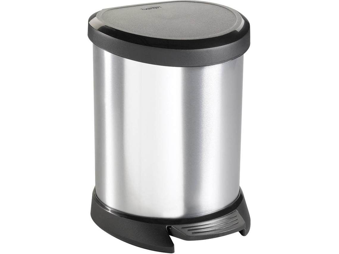 Caixote do Lixo CURVER 3253922160018 Preto, Prateado