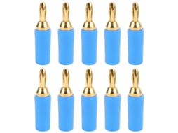Yuru 10pcs Plugue de Banana Latão 2.5mm com Revestimento de Ouro J.10007 Conector para Teste de Instrumentos Azul