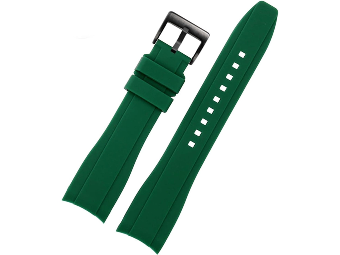 Pulseira de couro com 24 Mm Confortável Água Resistente Fivela Aço Inoxidável S/MARCA