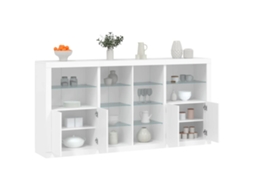 Vidaxl Aparador Com Luzes Led 202x37x100 Cm Branco