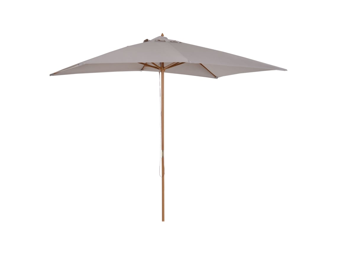 Guarda sol de jardim ORBITRA COMMERCE, madeira, impermeável, 2x3m, capa removível, cinza