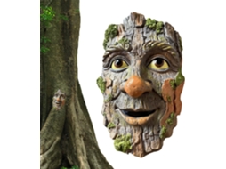 Decorações Genéricas para Troncos de Árvores Rosto Envelhecido, Escultura em Resina de Casca de Árvore, Estátua CHABERLU