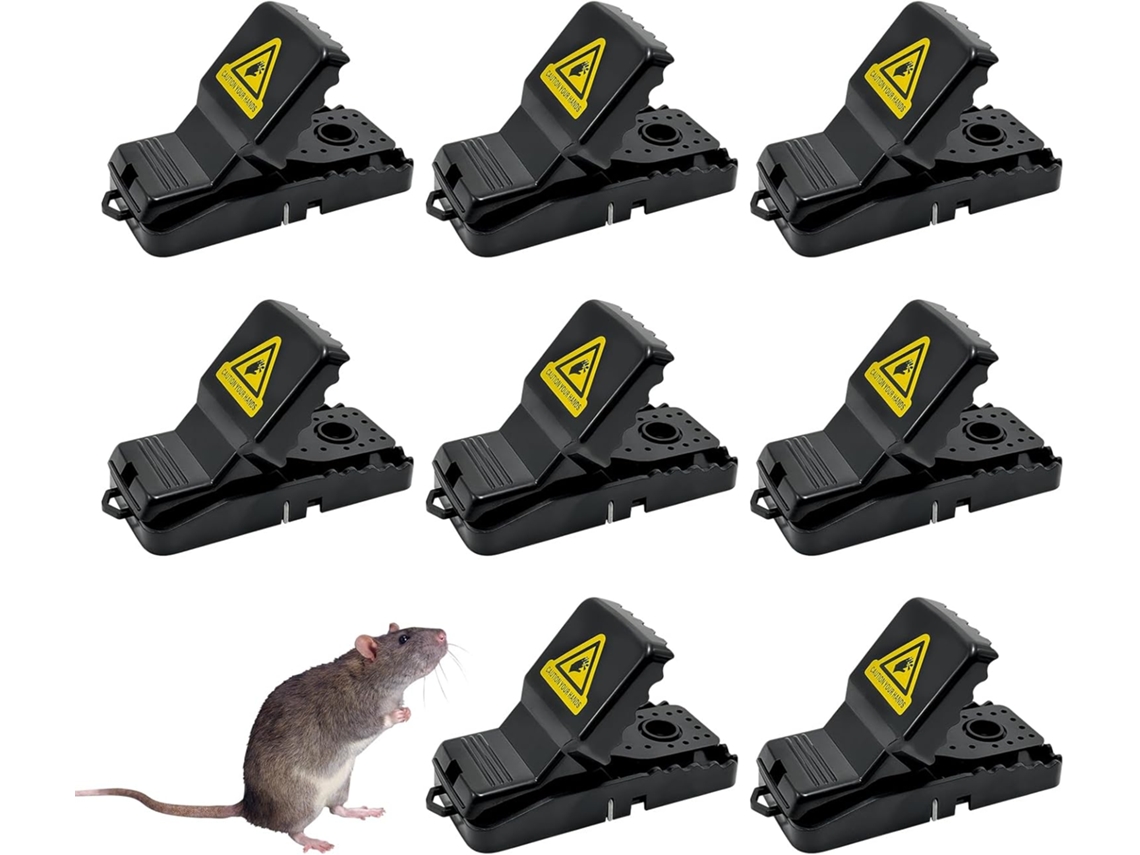 Conjunto 8 Armadilhas Para Ratos Plástico Preto Dureforward