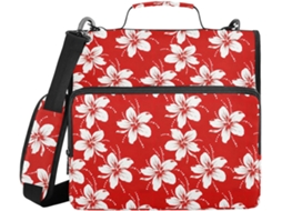 Pasta De 3 Argolas 1, 5 Polegadas Com Zíper, Alça De Ombro E Mão Organizador Elegante Bolsa Floral