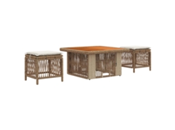 Maison Exclusive - Conjunto De Jantar Para Jardim 3 Pcs Bege E Creme Vime Pe