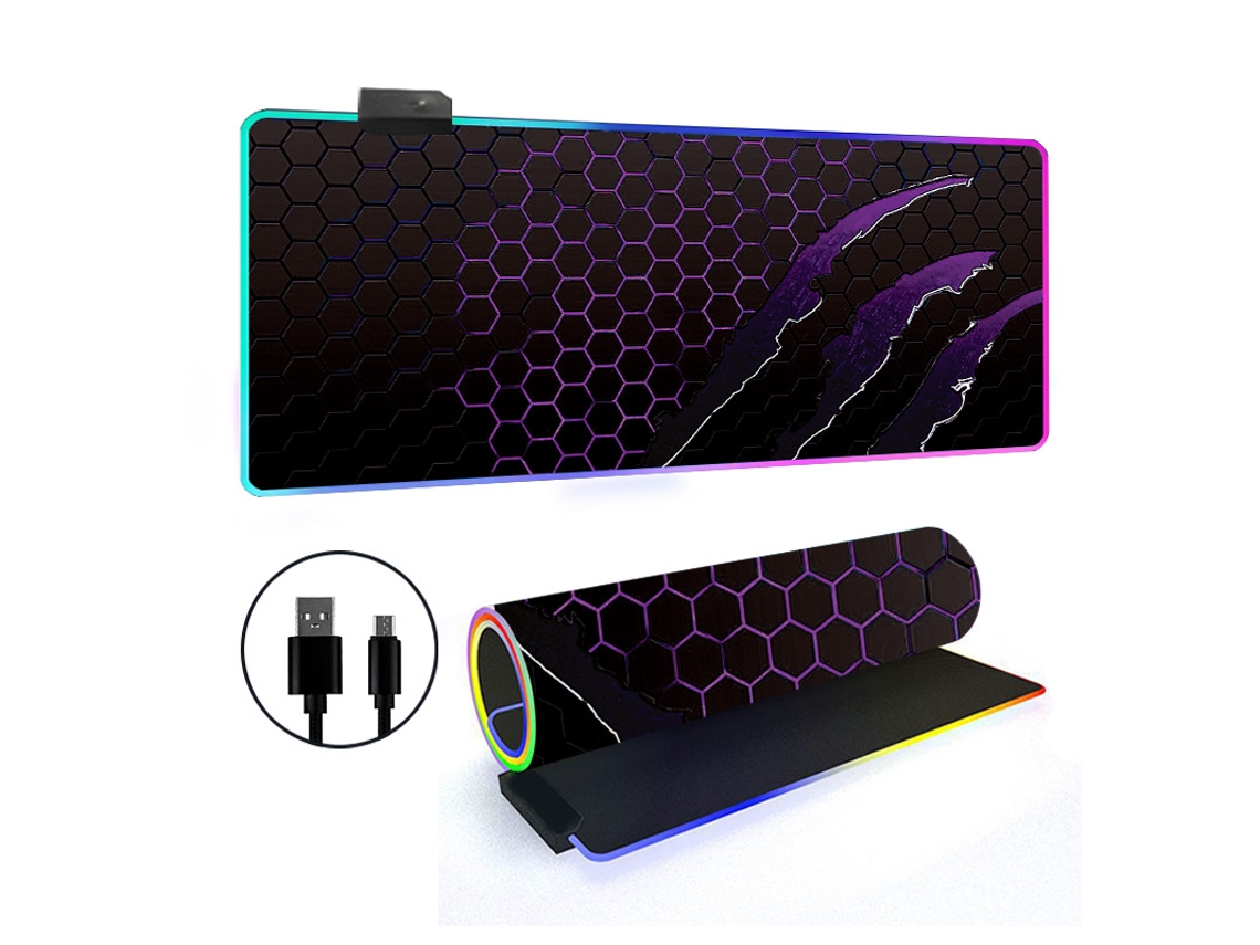 Mousepad Com 14 Modos De Iluminação Rgb E Base Antiderrapante Brilvibera (estilo 26, 3006003mm)