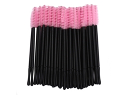 100pcs Pinceis Descartáveis Para Cílios Aplicadores De Máscara Conjunto De Pinceis De Maquiagem Rosa