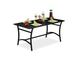 Mesa De Jardim Retangular Preta B2x