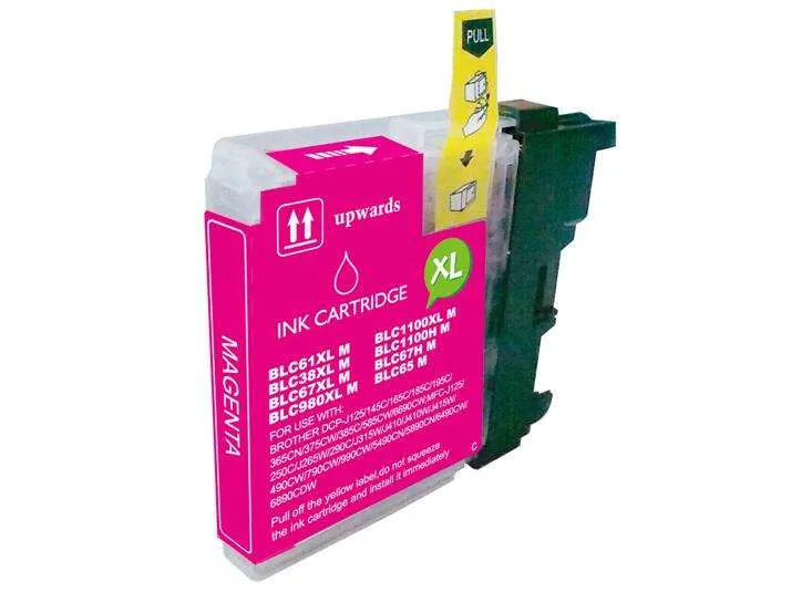 Cartucho de tinta genérico magenta a granel BROTHER Lc980Xl/Lc1100Xl/Lc985Xl substitui Lc980M/Lc1100M/Lc985M
